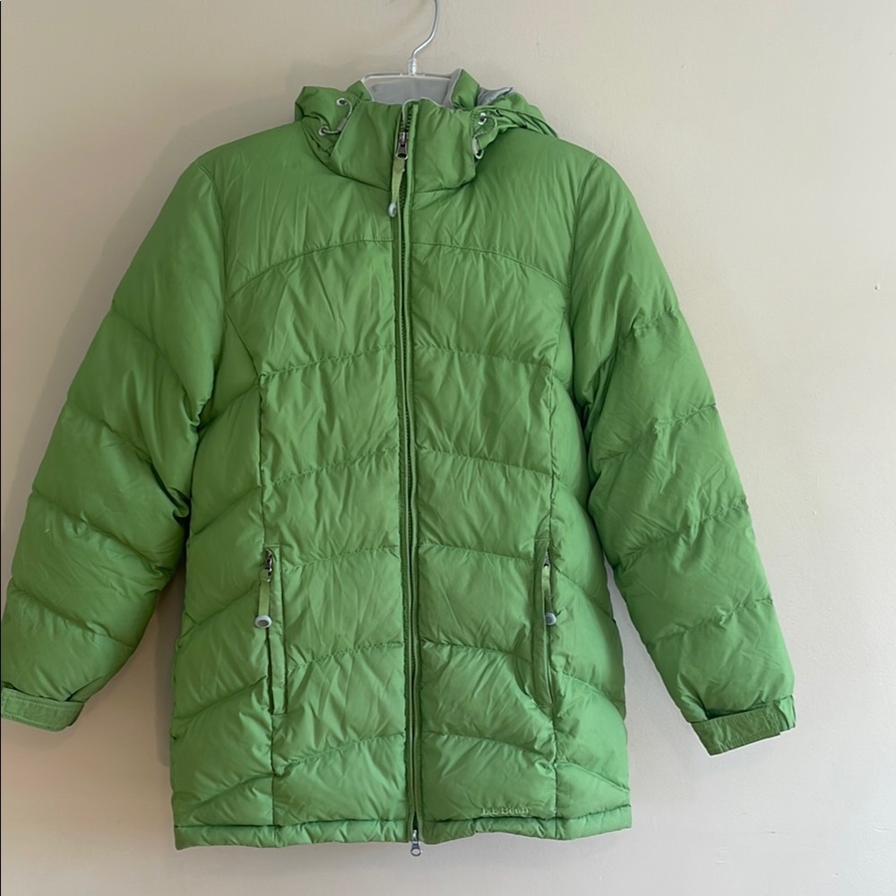 L.L. Bean Goose Down Light Green Puffer Jacket Women’s XS Coat Warm Winter LL